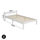 Artiss Bed Frame Single Size Wooden White LEXI-2