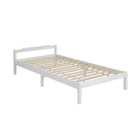 Artiss Bed Frame Single Size Wooden White LEXI