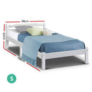 Artiss Bed Frame Single Size Wooden White LEXI-2