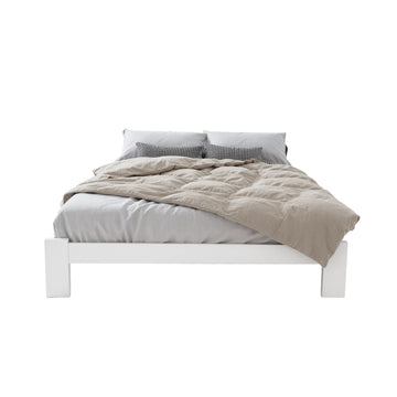 Artiss Bed Frame Double Size Wooden White JADE - 0