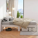 Artiss Bed Frame Double Size Wooden White JADE-6