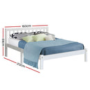 Artiss Bed Frame Queen Size Wooden White SOFIE-3