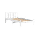 Single Size Wooden Bed Frame - White-2