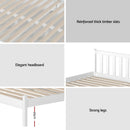Single Size Wooden Bed Frame - White-7