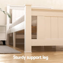 Artiss Bed Frame Double Size Wooden Platform with 2 Storage Drawers White RIO-5