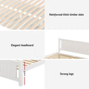 Artiss Bed Frame Double Size Wooden Platform with 2 Storage Drawers White RIO-6