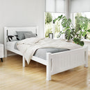 King Single Wooden Bed Frame - White-1