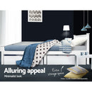 King Single Wooden Bed Frame - White-7