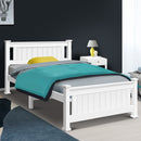 King Single Wooden Bed Frame - White-8