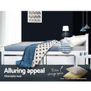 Artiss Bed Frame Queen Size Wooden White RIO-7