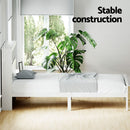 Artiss Bed Frame King Single Size Wooden with 3 Shelves Bed Head White-5