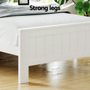 Artiss Bed Frame King Single Size Wooden with 3 Shelves Bed Head White-6