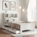 Artiss Bed Frame King Single Size Wooden with 2 Storage Drawers White-1