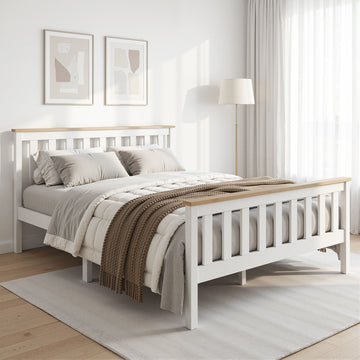 Artiss Double Full Size Wooden Bed Frame PONY Timber Mattress Base Bedroom Kids