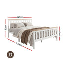 Artiss Double Full Size Wooden Bed Frame PONY Timber Mattress Base Bedroom Kids-3