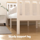 Artiss Bed Frame Double Size Wooden Platform with 2 Storage Drawers White PONY-6