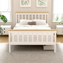 Artiss Bed Frame Double Size Wooden Platform with 2 Storage Drawers White PONY-8