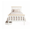 Artiss Bed Frame Single Size Wooden Platform with 2 Storage Drawers White PONY-3