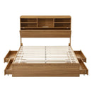 Artiss Double Bed Frame with Storage, 4 Drawers, USB and Night Light Natural-2