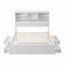 Artiss King Single Bed Frame with Storage, 4 Drawers, USB and Night Light White-2