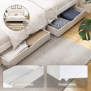 Artiss Bed Frame Double Size Wooden Platform with 2 Storage Drawers White SOFIE-4