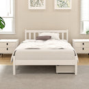 Artiss Bed Frame King Single Size Wooden Platform with 2 Storage Drawers White-7