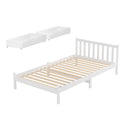 Artiss Bed Frame King Single Size Wooden Platform with 2 Storage Drawers White-8