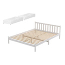 Artiss Bed Frame Queen Size Wooden Platform with 2 Storage Drawers White-2