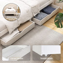 Artiss Bed Frame Single Size Wooden Platform with 2 Storage Drawers White SOFIE-4