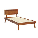 Artiss Bed Frame Single Size Wooden Bed Base Walnut SPLAY-9