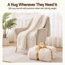 Giselle Faux Fur Weighted Blanket 2 Sided Long Pile Sherpa Reverse Cream 9KG 152 x 203cm-7