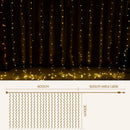 3X6M Christmas Lights Curtain Light Warm White 600 LED Jingle Jollys-3