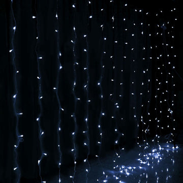 Jingle Jollys 6X3M Christmas Lights Curtain Light Cool White 600 LED - 0