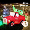 Jingle Jollys Christmas Inflatable Santa Truck 1.6M Height LED Decorations Illuminated-4