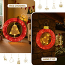 Jingle Jollys Christmas Lights 60cm Motif 30 LED Bell Wreath Xmas Decorations-6