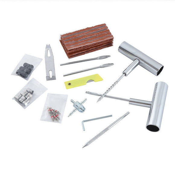 A 33 - piece set Blue Heavy - Duty Tubeless Tyre Repair Kit - Emergency Puncture Plug Set for Cars, Motorcycles & ATVs - RnR Galore