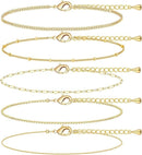 A Silver five - piece set Chic Multi - Layered Alloy Bracelet Set - Fashionable Stackable Jewelry - RnR Galore