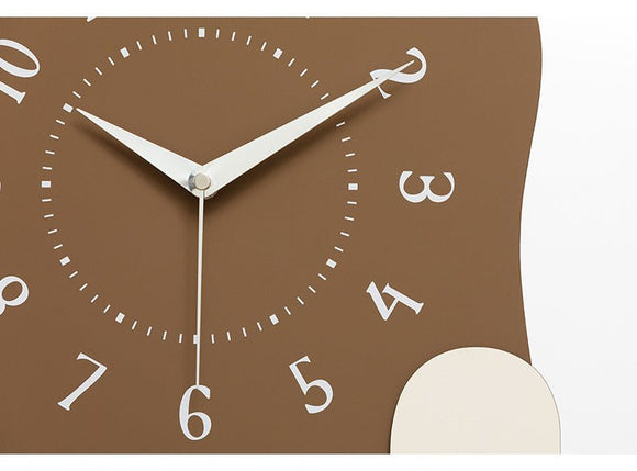 Abstract Modern Wall Clock - Silent Non - Ticking Decorative Clock with Wavy Design & Ceramic Accent(green) - RnR Galore