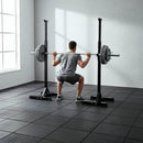 Adjustable Squat Rack Pair Steel Barbell Bench Press Stands Gym Home - RnR Galore