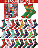 Advent Calendar 2025 Adult Men 24 Days of Christmas Cotton Socks US 7 - 13 Fun Christmas Sock Advent Calendar for Men Funny Gifts for Dad Boyfriend Husband Brother Random Socks Gift Box - RnR Galore