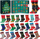 Advent Calendar 2025 Adult Men 24 Days of Christmas Cotton Socks US 7 - 13 Fun Christmas Sock Advent Calendar for Men Funny Gifts for Dad Boyfriend Husband Brother Random Socks Gift Box - RnR Galore
