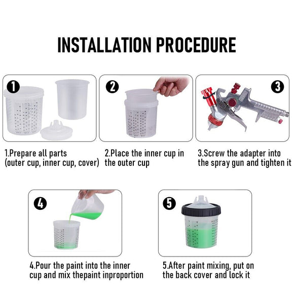 Air HVLP Spray Gun Paint Gun 600CC Gravity Feed Cup 1.4mm 1.7mm 2mm Tip AU Stock - RnR Galore