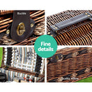 Alfresco 4 Person Picnic Basket Set Insulated Storage Blanket - RnR Galore