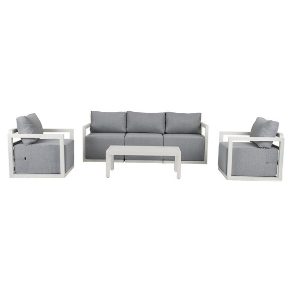Alfresco 5 - Seater Deep - Seated Patio Set – White - RnR Galore