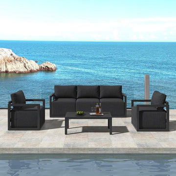 Alfresco 5 - Seater Deep - Seated Patio Set – White - RnR Galore