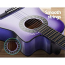 Alpha 34 Inch Classical Guitar Wooden Body Nylon String w/ Stand Beignner Purple - RnR Galore
