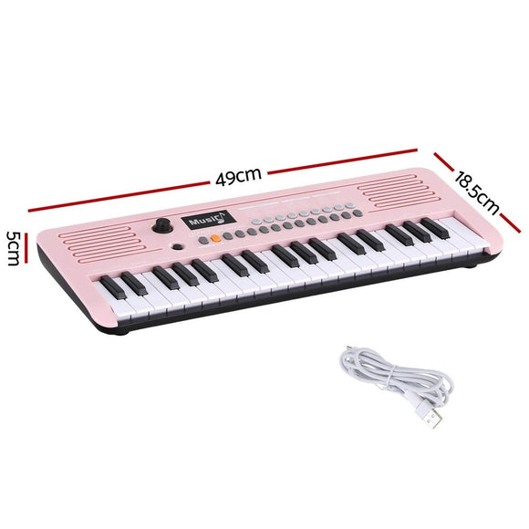 Alpha 37 - Key Digital Piano Keyboard for Kids Beginners Electronic Keyboard Piano Gift Pink - RnR Galore