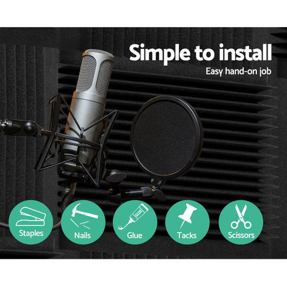 Alpha Acoustic Foam 20pcs 30x30x5cm Sound Absorption Proofing Panel Studio Wedge - RnR Galore