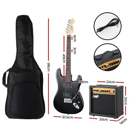 Alpha Electric Guitar Music String Instrument 20W Amplifier Black - RnR Galore