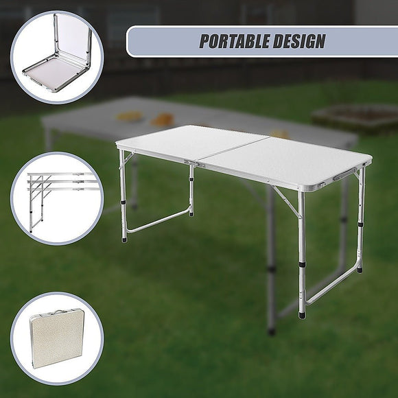 Aluminium Folding Table 120cm Portable Indoor Outdoor Picnic Party Camping Tables - RnR Galore